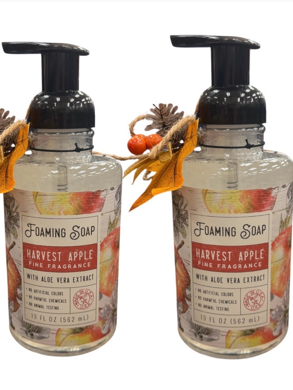 2 COMMONWEALTH SOAP CST HARVEST APPLE w/ALOE Fall Foaming Hand Wash 20oz Each